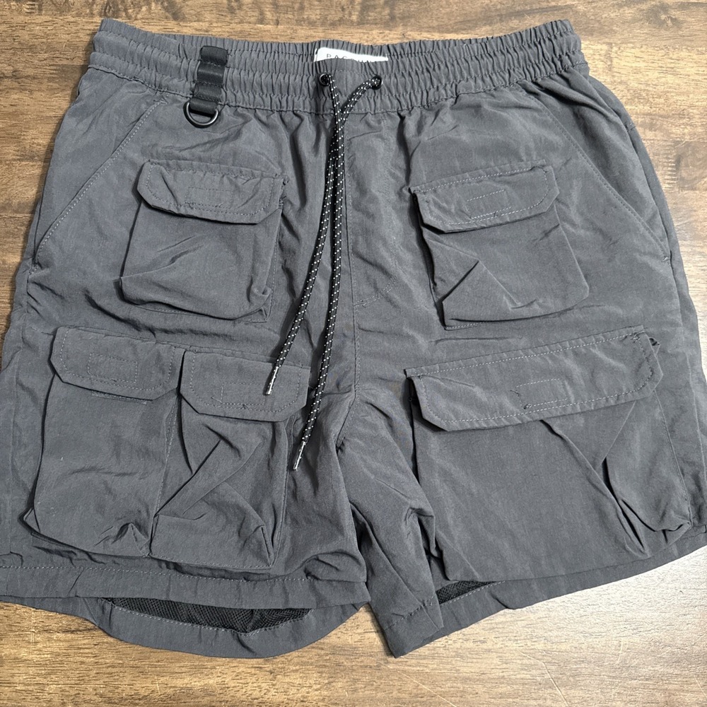 Pacsun Men Shorts Medium Charcoal Gray Nylon Cargo Utility Hiking Gorpcore